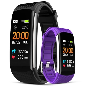 Smartband Giewont Fit&GO Duo GW200-3 - Black + Pasek Flora Violet