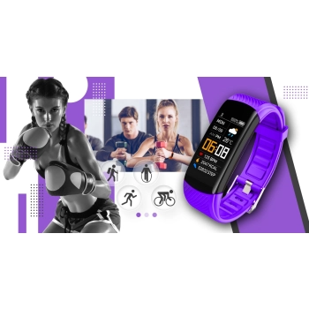 Smartband Giewont Fit&GO Duo GW200-3 - Black + Pasek Flora Violet