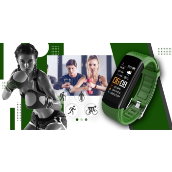 Smartband Giewont Fit&GO Duo GW200-5 - Black + Pasek Go Green