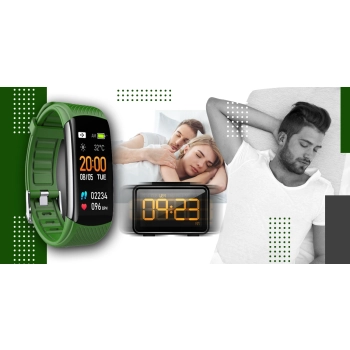 Smartband Giewont Fit&GO Duo GW200-5 - Black + Pasek Go Green