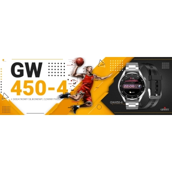 Smartwatch Giewont Vertex SmartCall GW450-4 Silver/Carbon Silikon