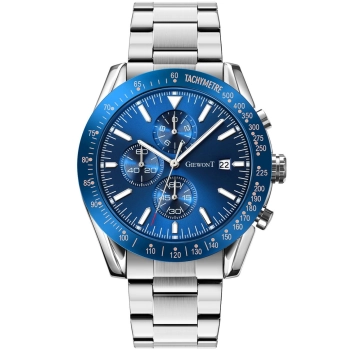 Zegarek Męski Giewont PrimeChrono GW8620-2 Chronograf Silver/Blue