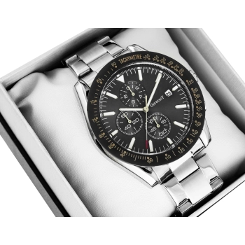 Zegarek Męski Giewont PrimeChrono GW8620-1 Chronograf Silver/Black