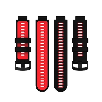 Pasek silikonowy do Garmin G02 - czarno-czerwony