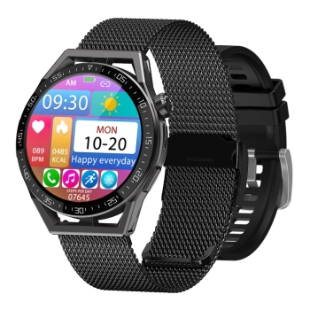 Smartwatch Rubicon RNCE88-2 Czarny- Czarny Pasek Silikonowy + Czarna Bransoleta