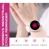 Smartwatch Damski Rubicon RNCF02-1 Srebrno-Srebrny + Czarny Silikonowy Pasek