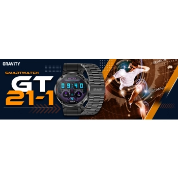 Smartwatch Gravity GT21-1+ Czarny Pasek Silikonowy