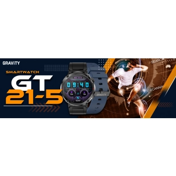 Smartwatch Gravity GT21-5 + Granatowy Pasek Silikonowy