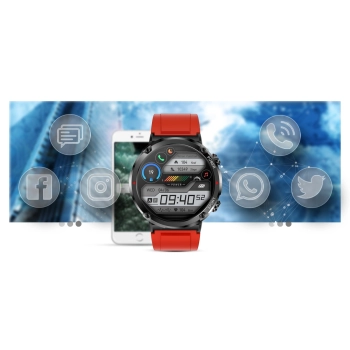 Smartwatch Gravity GT21-6 + Czerwony Pasek Silikonowy