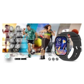 Smartwatch Gravity GT15-5 Czarny Pasek Silikonowy + Tytanowa Bransoleta