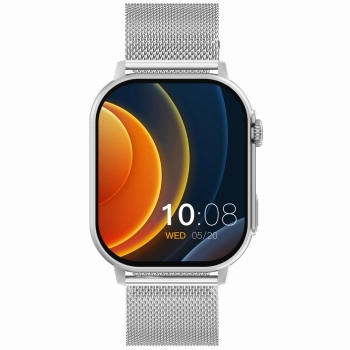 Smartwatch Gravity GT15-8 Szary Pasek Silikonowy + Srebrna Bransoleta