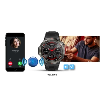 Smartwatch Veltori VT140-1 Czarny Pasek Silikonowy