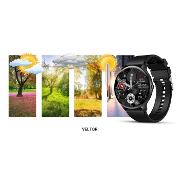 Smartwatch Veltori VT160-1 Czarny Pasek Silikonowy