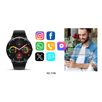 Smartwatch Veltori VT160-1 Czarny Pasek Silikonowy