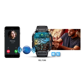 Smartwatch Veltori VT200-1 Czarny Pasek Silikonowy