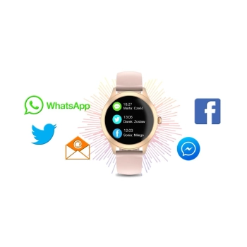 Damski SMARTWATCH G.Rossi SW014G-3 Różowe złoto, Silikonowy pasek